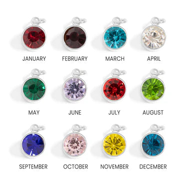 Stainless Steel Round Birthstone Charm