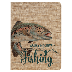 Burlap sublimatable portfolio with notebook