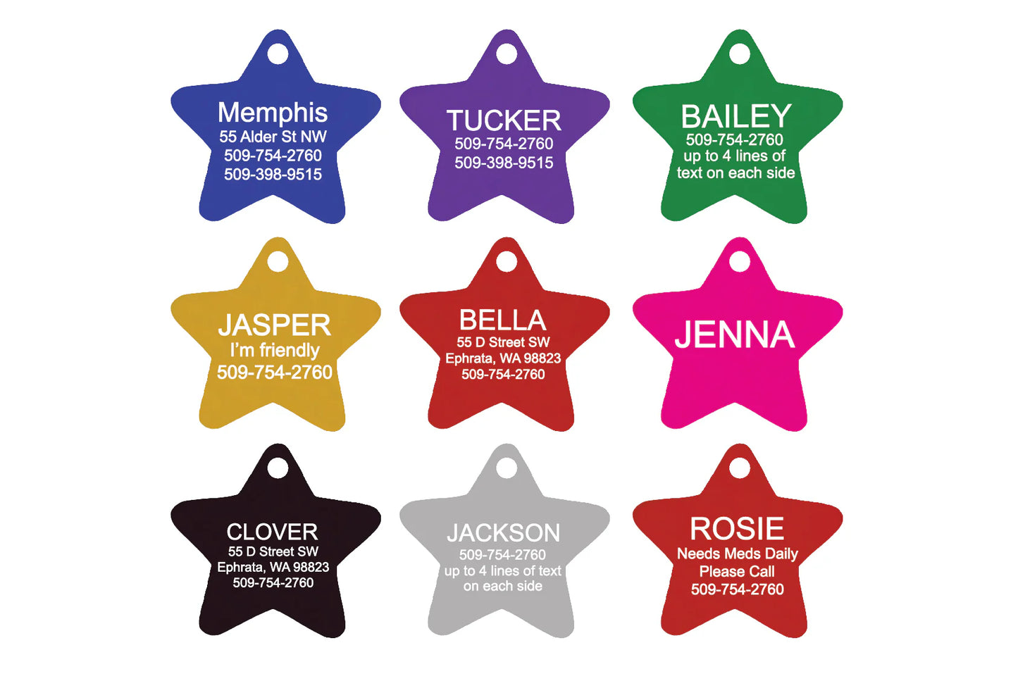 Star Anodized Dog tags