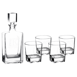 Rectangle decanter w/4-8oz glasses