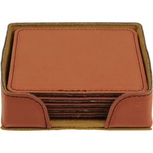 Square Leatherette coasters set