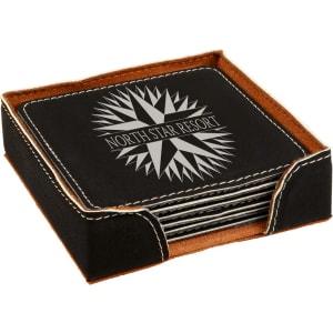 Square Leatherette coasters set