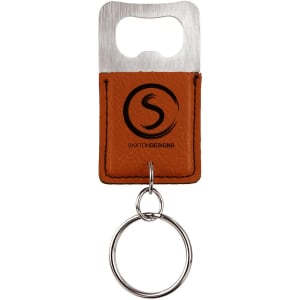 Bottle opener leatherette keychain