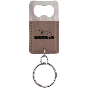 Bottle opener leatherette keychain