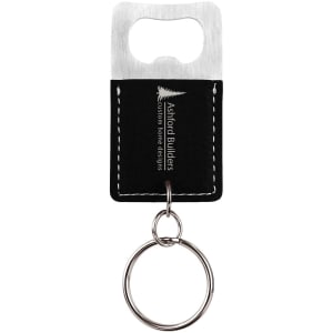 Bottle opener leatherette keychain