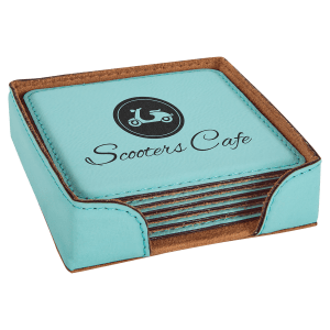 Square Leatherette coasters set