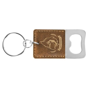 Bottle opener leatherette keychain
