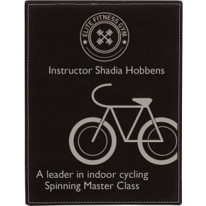 Black/Silver Laserable Leatherette Plaque