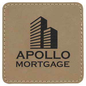 Square  Laserable Leatherette Patch with Adhesive