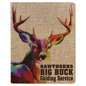 Burlap sublimatable portfolio with notebook