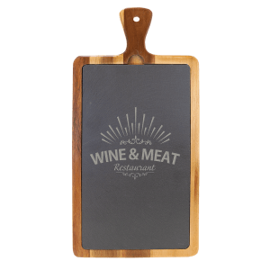 Acacia wood/slate Rectangle cutting board