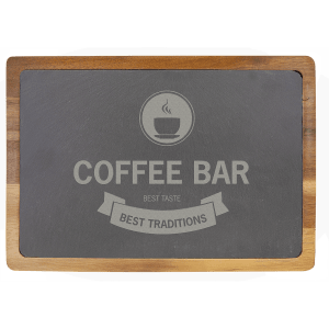 Acacia wood/slate Rectangle cutting board